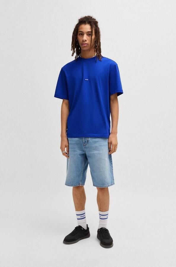 Hugo Blue T-shirt met labelbadge model 'Nieros' - Foto 5