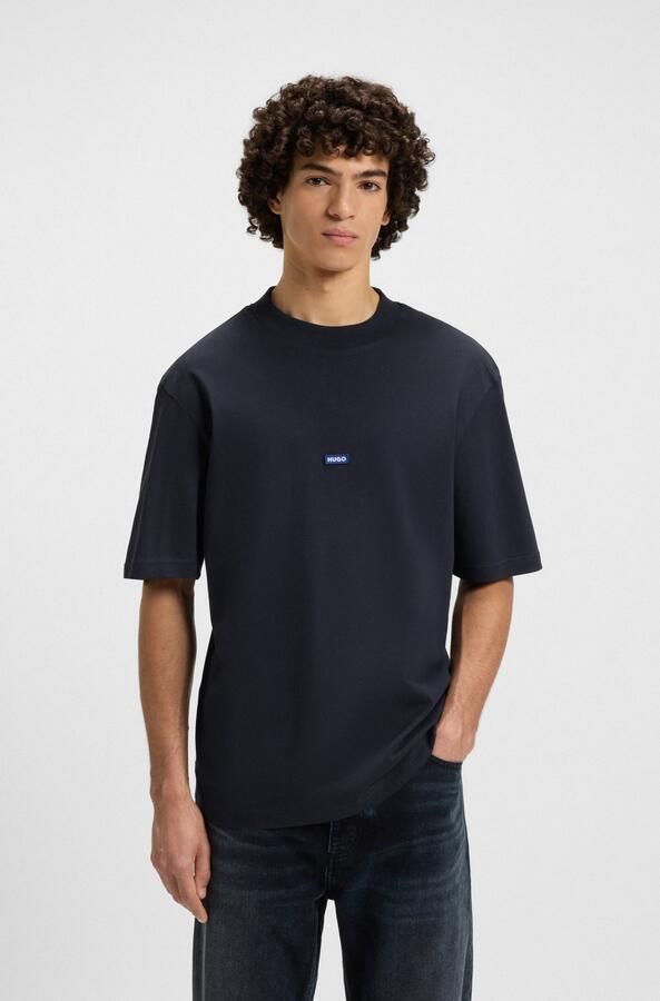 Hugo Blue Regular fit T-shirt van puur katoen - Foto 5