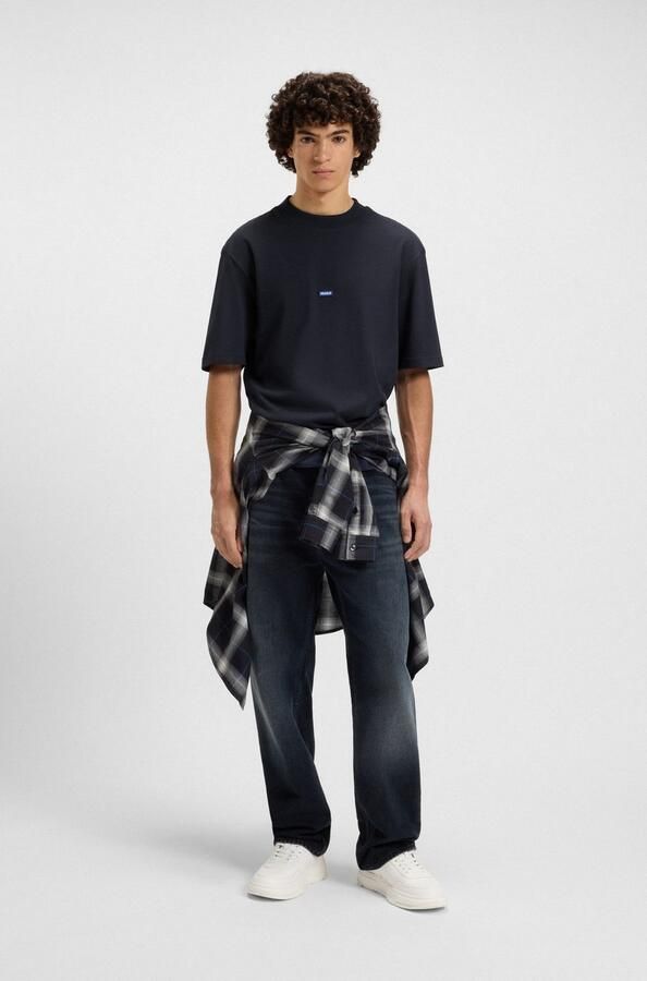 Hugo Blue Regular fit T-shirt van puur katoen - Foto 3