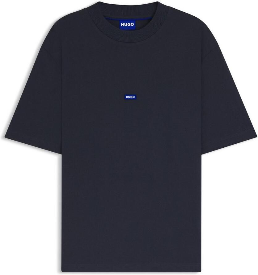 Hugo Blue Regular fit T-shirt van puur katoen