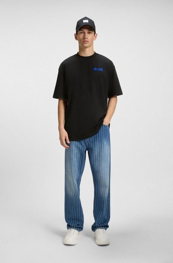 Hugo Blue Regular fit T-shirt van puur katoen model 'NILTE' - Foto 3