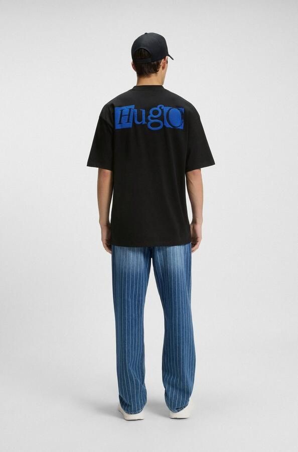 Hugo Blue Regular fit T-shirt van puur katoen model 'NILTE' - Foto 4