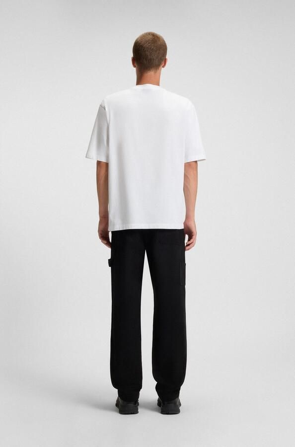 HUGO Blue T-shirt Nogoste Ronde hals regular fit borstzak - Foto 4
