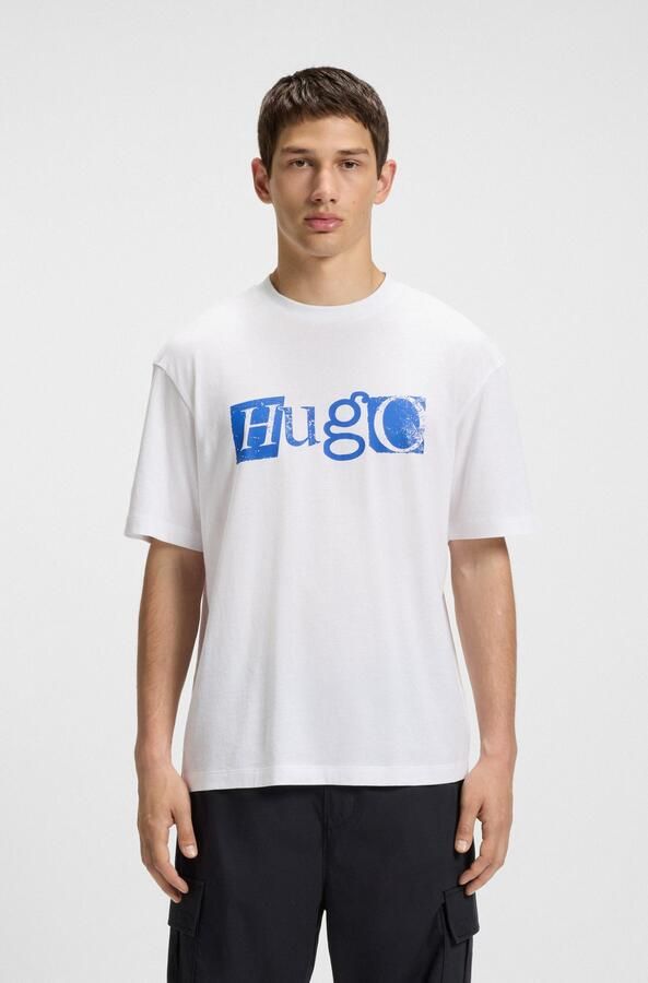 HUGO Blue T-shirt Nugix met grafische logo-print - Foto 5