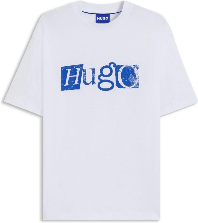 HUGO Blue T-shirt Nugix met grafische logo-print