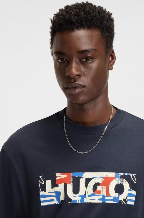 HUGO Blue T-shirt Nugix met grafische logo-print - Foto 2