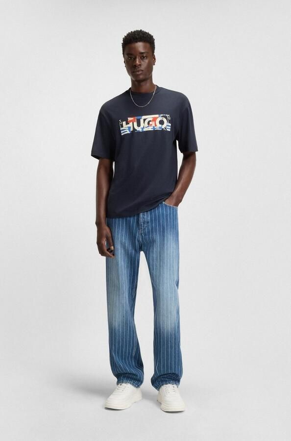 HUGO Blue T-shirt Nugix met grafische logo-print - Foto 3