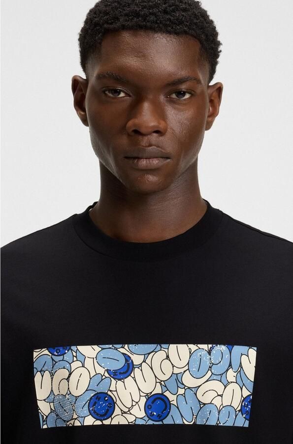 Hugo Blue T-shirt met motiefprint model 'Nurix' - Foto 2