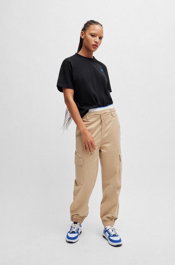 HUGO Blue T-shirt Vintage Tee met logo-badge - Foto 5