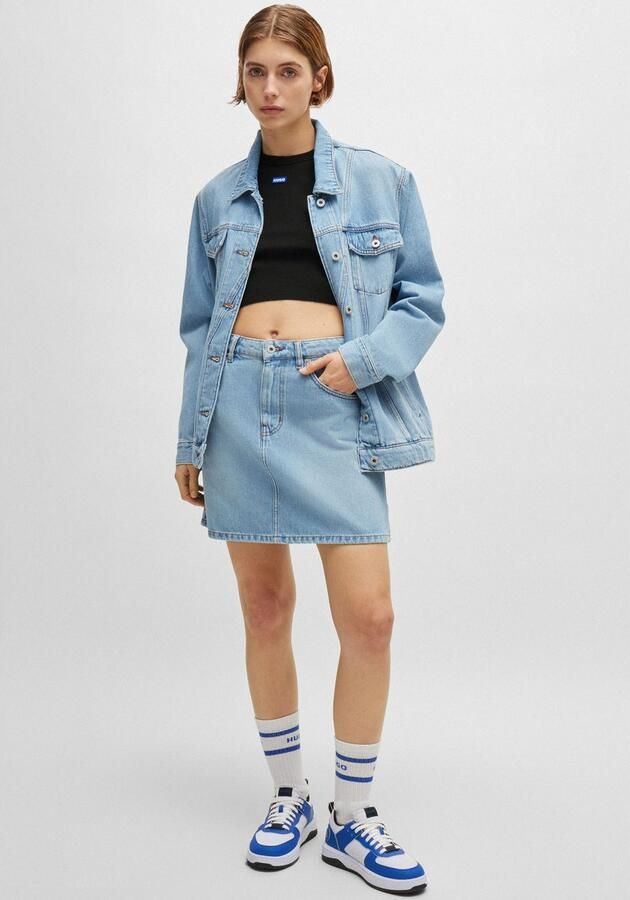 HUGO Blue Tanktop Baby Tank Cropped-Form - Foto 7