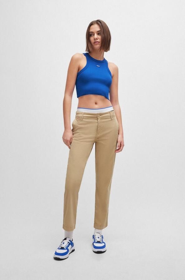 Hugo Blue Korte top met labeldetail en ronde hals - Foto 5