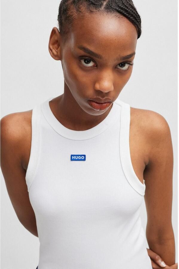 HUGO Blue Tanktop Easy Tank Stretch-katoen slim fit