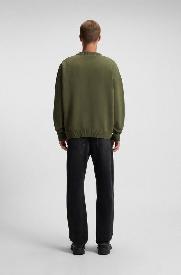 Hugo Blue Regular fit gebreide pullover van katoenmix model 'SAN CASEY' - Foto 4