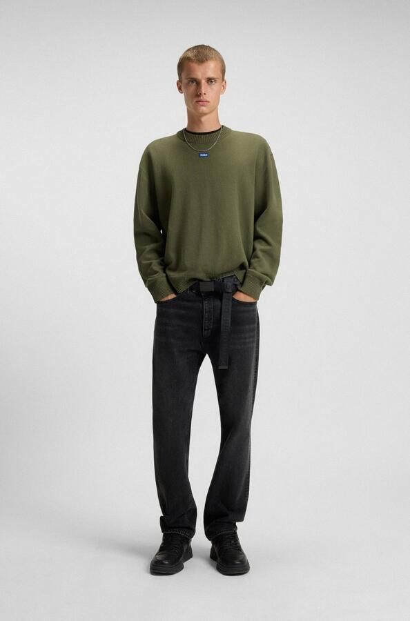 Hugo Blue Regular fit gebreide pullover van katoenmix model 'SAN CASEY' - Foto 5