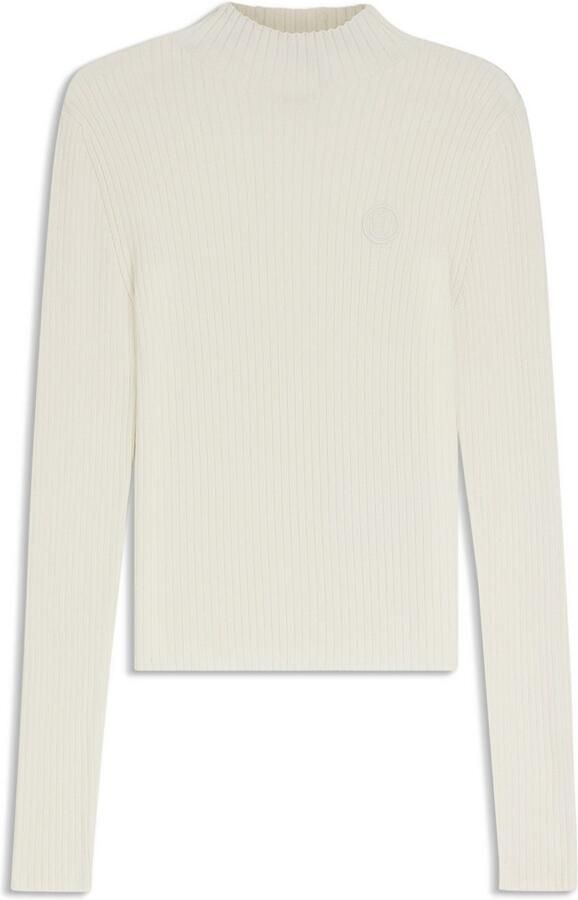 Hugo Blue Slim fit gebreide pullover van geribde viscosemix model 'SARMIE_B' - Foto 8