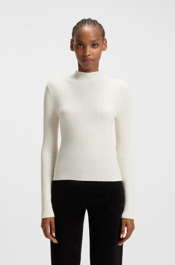 Hugo Blue Slim fit gebreide pullover van geribde viscosemix model 'SARMIE_B' - Foto 7