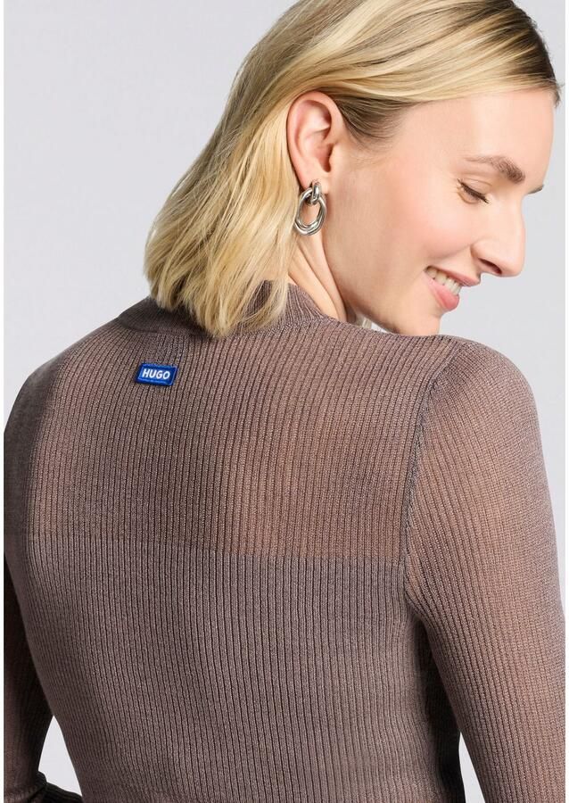 HUGO Blue Trui met staande kraag Slumy met bandeau-effect slim fit