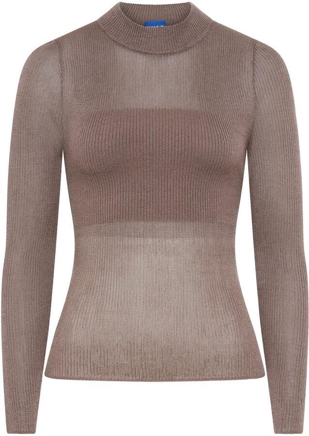 HUGO Blue Trui met staande kraag Slumy met bandeau-effect slim fit - Foto 2