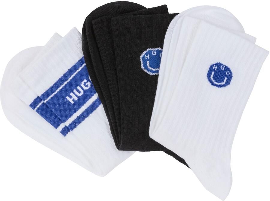 HUGO Blue Vrijetijdssokken 3P QS BLUE DES CC W met contrastkleurig borduursel (3 paar) - Foto 2