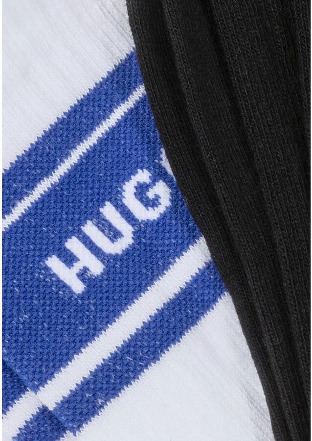HUGO Blue Vrijetijdssokken 3P QS BLUE DES CC W met contrastkleurig borduursel (3 paar)