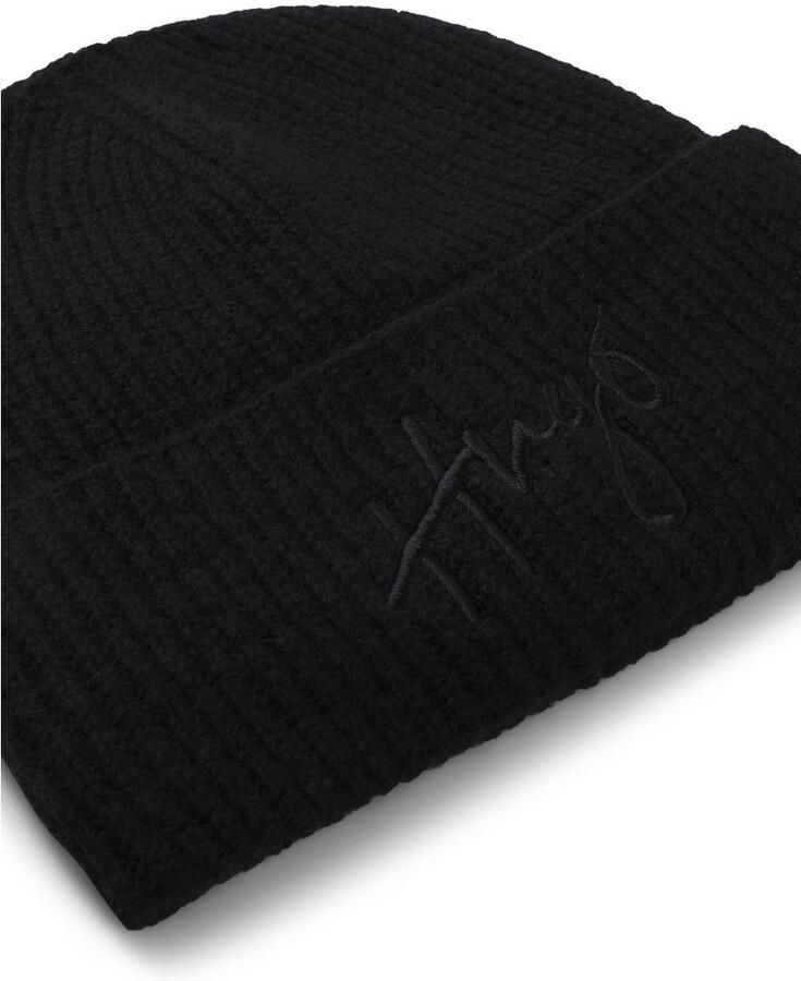 HUGO Beanie Socialy Hat met geborduurd logo - Foto 3