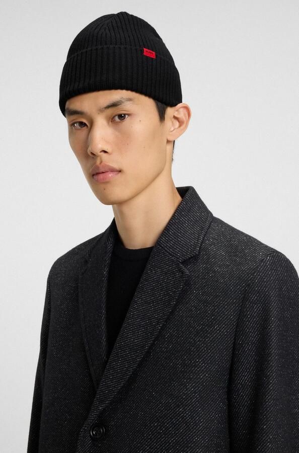 HUGO Beanie van zuivere geribde scheerwol model 'XOLA' - Foto 9