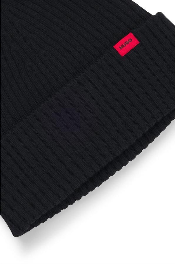 HUGO Beanie van zuivere geribde scheerwol model 'XOLA' - Foto 5