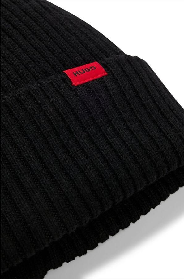 HUGO Beanie van zuivere geribde scheerwol model 'XOLA' - Foto 6