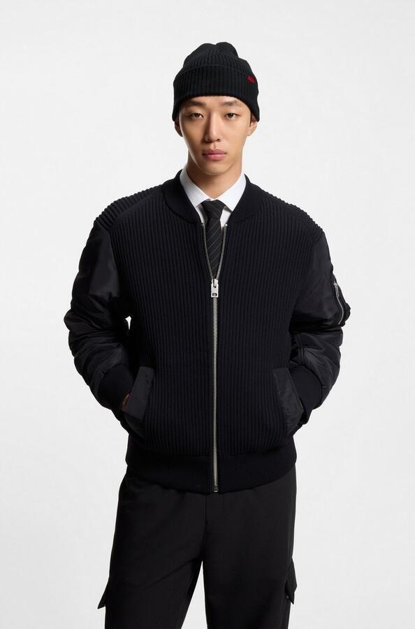 HUGO Beanie van zuivere geribde scheerwol model 'XOLA' - Foto 12