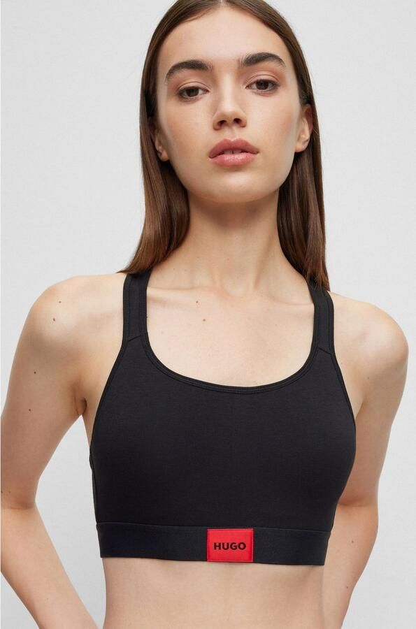 HUGO Bralette-bh BRALETTE PAD.RED LAB met geborduurd boss logo - Foto 3