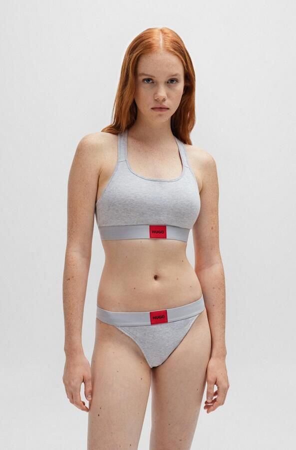 HUGO Bralette-bh BRALETTE PAD.RED LAB met geborduurd boss logo - Foto 7
