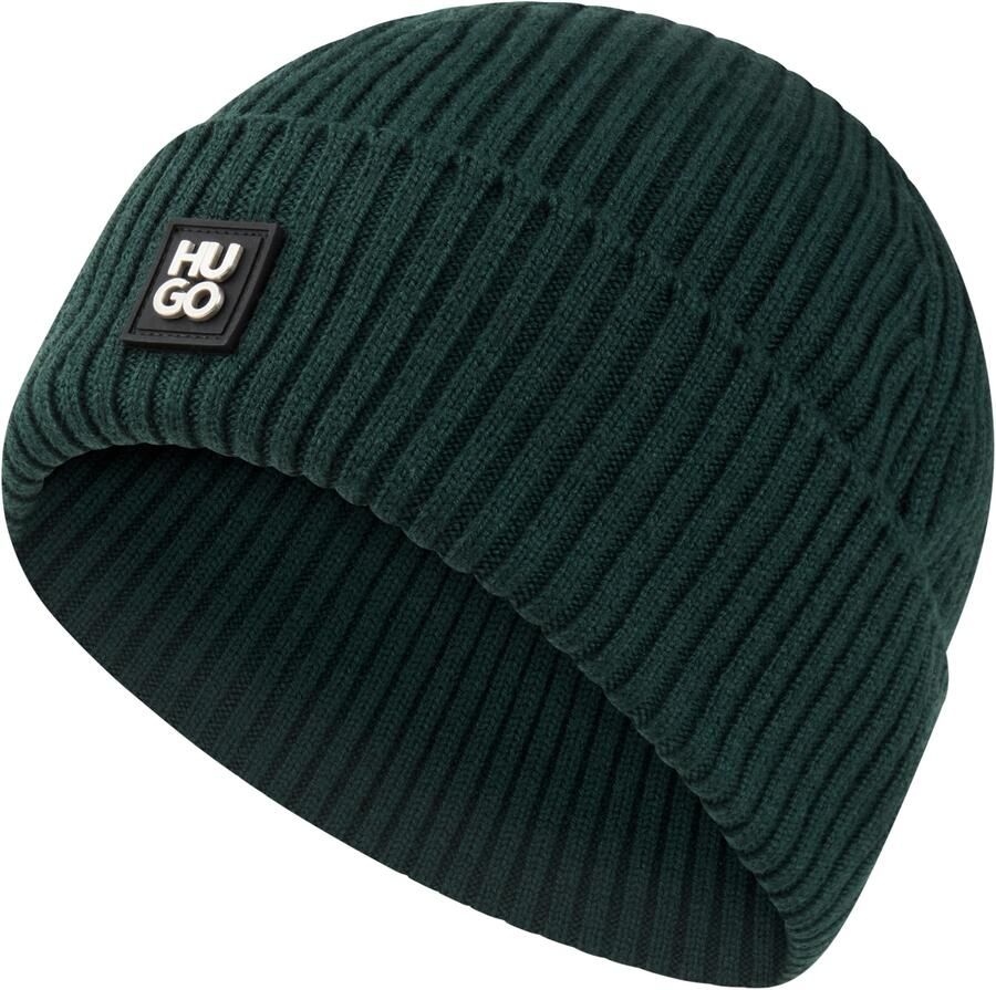 HUGO Gebreide muts Xola_Metal met gestapeld label - Foto 2