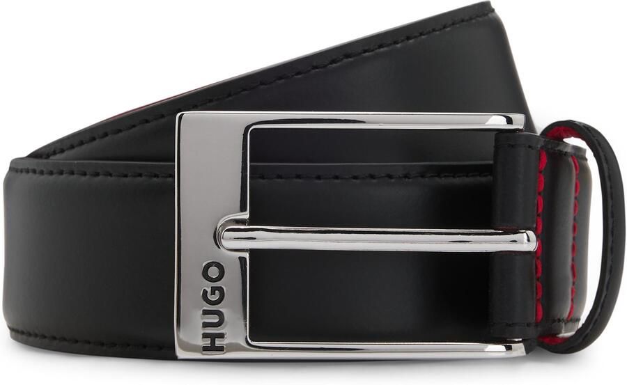 HUGO Leren riem Barney met contrasterende binnenkant - Foto 7