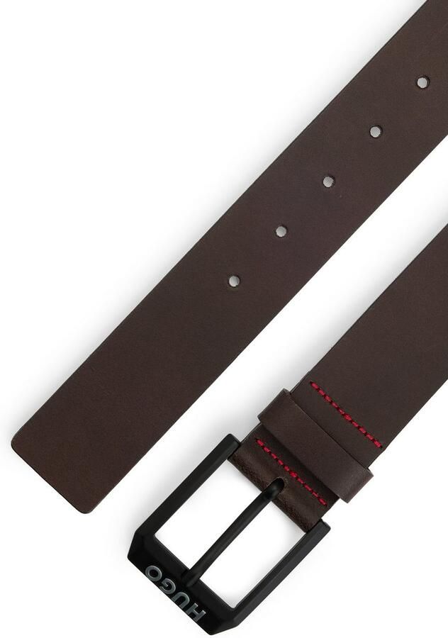 Hugo Boss Gelio Leren Riem met Matzwarte Gesp Bruin Heren - Foto 3