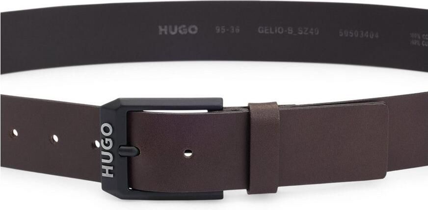 Hugo Boss Gelio Leren Riem met Matzwarte Gesp Bruin Heren - Foto 7