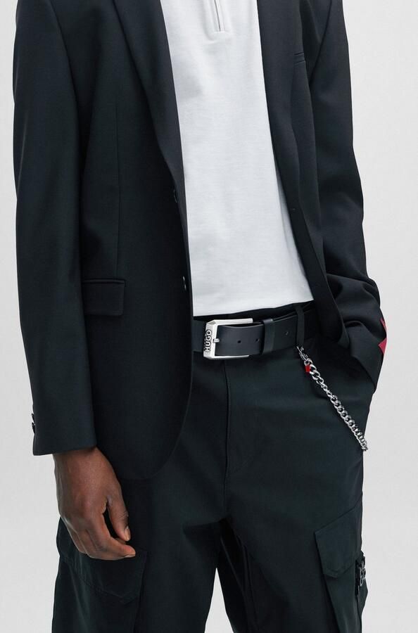 Hugo Boss Italiaanse Leren Riem met Ingelegde Logo Black Heren - Foto 7