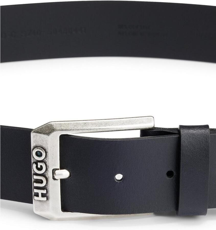 Hugo Boss Italiaanse Leren Riem met Ingelegde Logo Black Heren - Foto 3