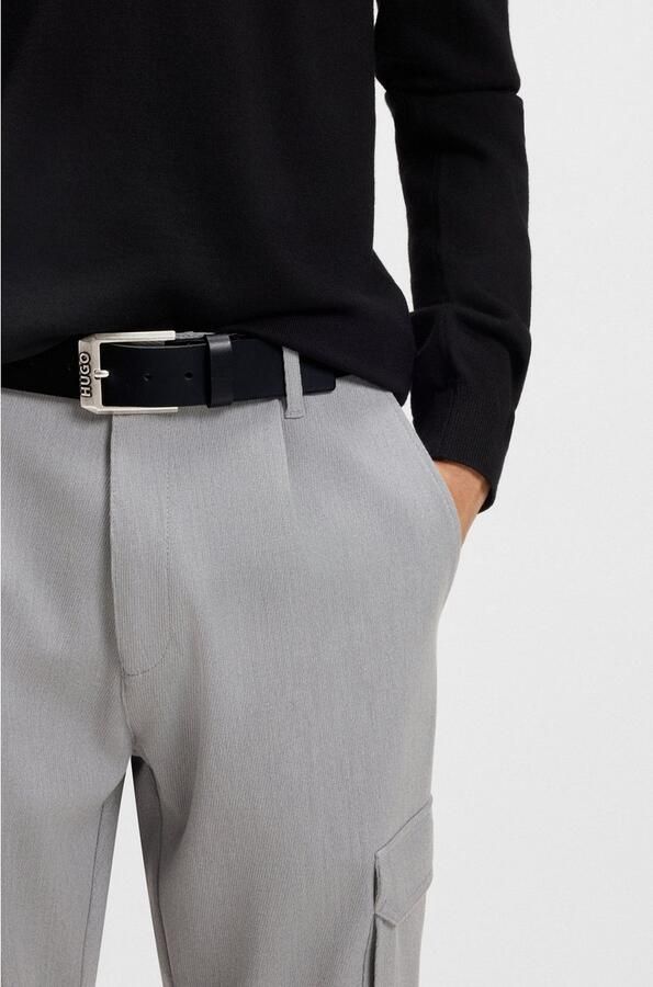 Hugo Boss Italiaanse Leren Riem met Ingelegde Logo Black Heren - Foto 6