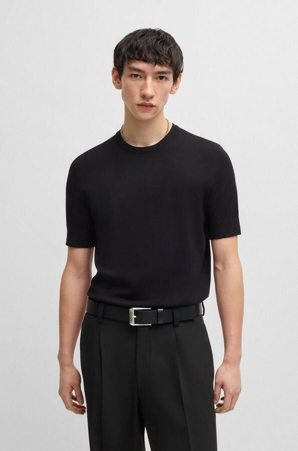 Hugo Boss Italiaanse Leren Riem met Ingelegde Logo Black Heren - Foto 9