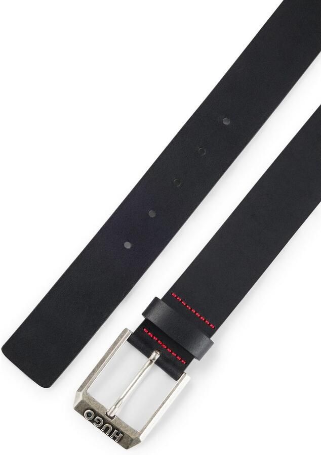 Hugo Boss Italiaanse Leren Riem met Ingelegde Logo Black Heren - Foto 5