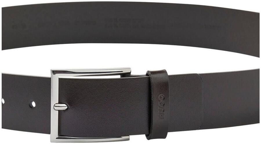 HUGO Leren riem Giaspo met logo-reliëf op de lus en rode naad - Foto 7