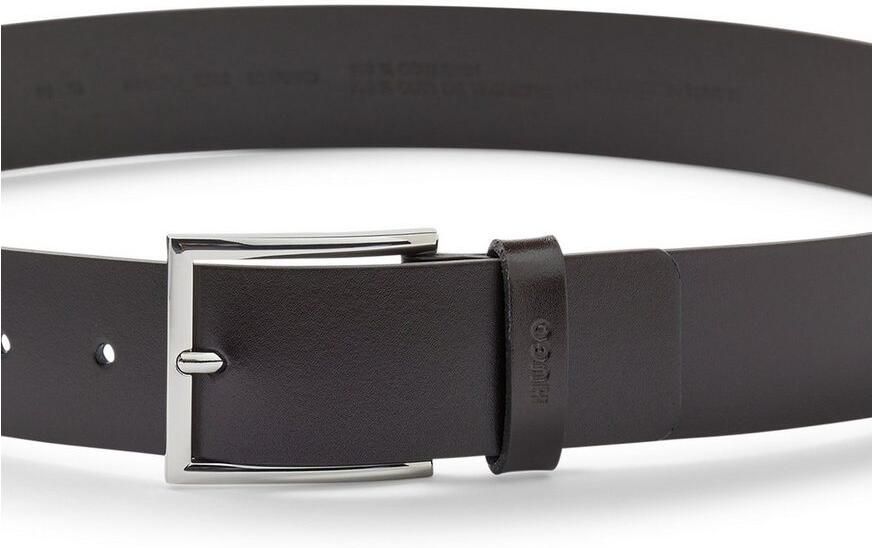 HUGO Leren riem Giaspo met logo-reliëf op de lus en rode naad - Foto 6