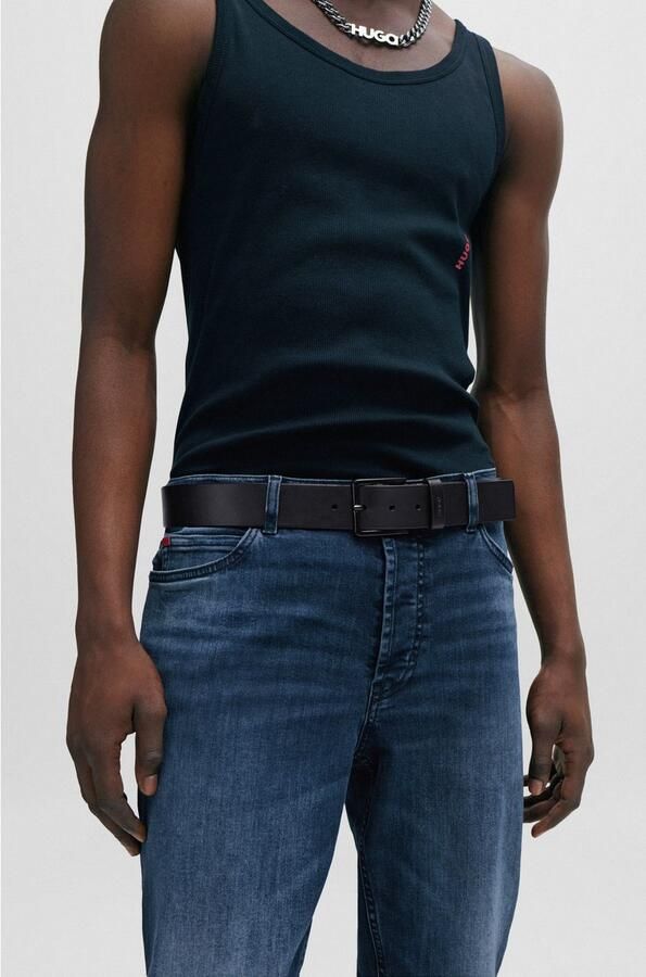 HUGO Leren riem Gionio van italiaans leer met logo-embossing op de lus - Foto 10