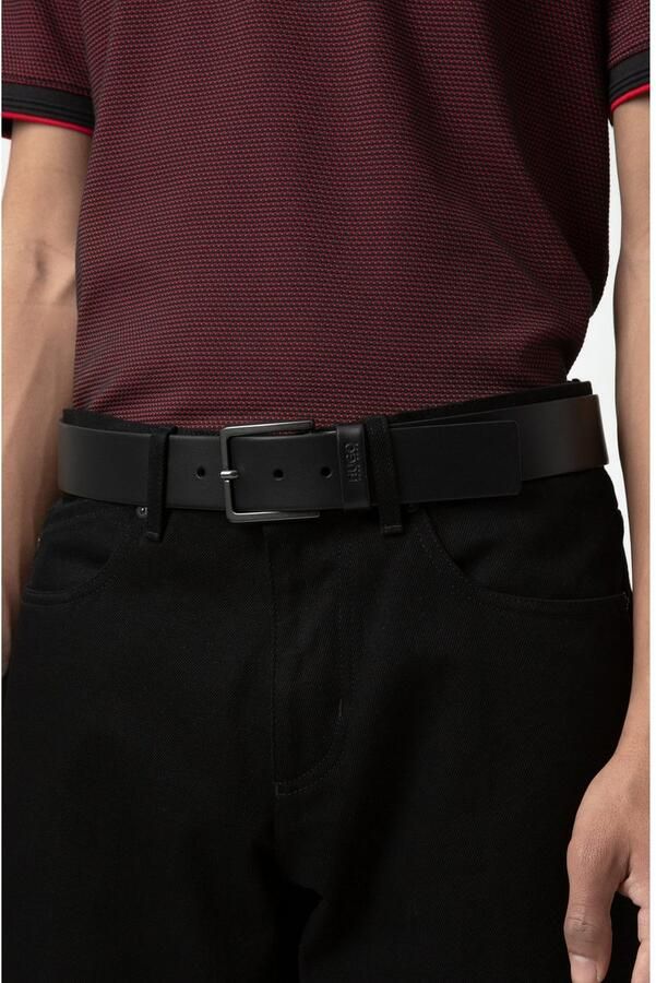 HUGO Leren riem Gionio van italiaans leer met logo-embossing op de lus - Foto 9