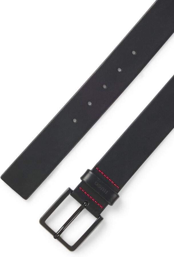 HUGO Leren riem Gionio van italiaans leer met logo-embossing op de lus - Foto 8