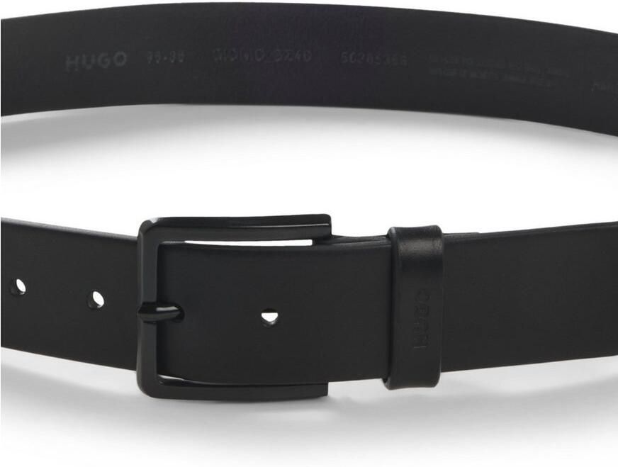 HUGO Leren riem Gionio van italiaans leer met logo-embossing op de lus - Foto 4