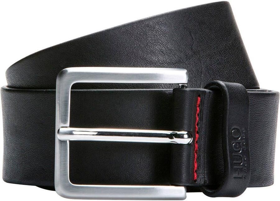 HUGO Leren riem Gionios_Sz40 met littekenreliëf en geborstelde metalen details - Foto 12