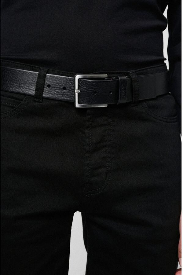 HUGO Leren riem Gionios_Sz40 met littekenreliëf en geborstelde metalen details - Foto 6