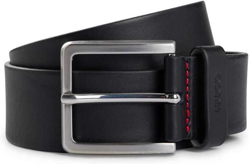 HUGO Leren riem Gionios_Sz40 met littekenreliëf en geborstelde metalen details - Foto 10