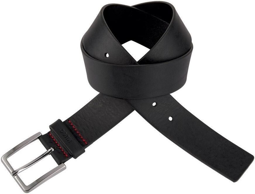 HUGO Leren riem Gionios_Sz40 met littekenreliëf en geborstelde metalen details - Foto 2